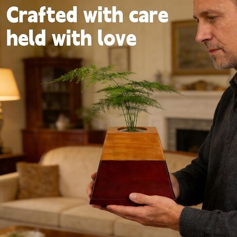 Plant Urn for Human Ashes Adult – Handcrafted Plant Memorial Urn with Ceramic Pot, Magnetic Closure & Cotton Ash Bag – Decorative Keepsake for Humans or Pets in Kuwait