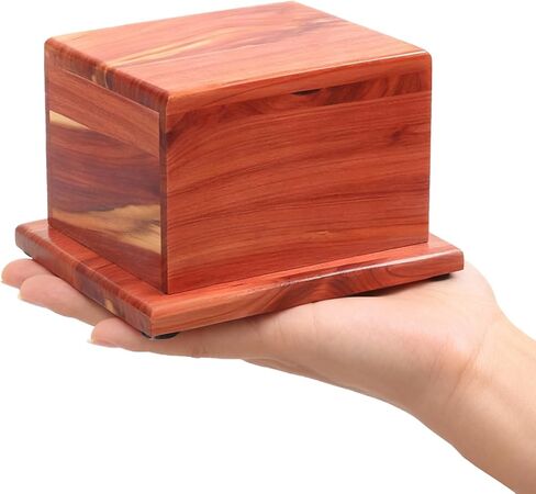 Small Cremation Urn for Human Ashes- Handcrafted Cedar Wood Keepsake Urn Box for Ashes, Memorial Urn for Men & Women, Holds 38 Cubic Inches in Saudi Arabia