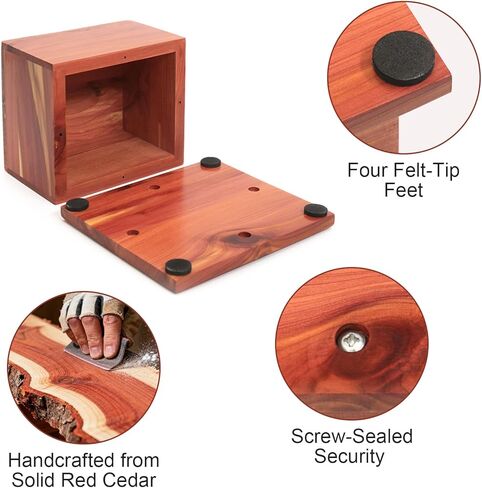 Small Cremation Urn for Human Ashes- Handcrafted Cedar Wood Keepsake Urn Box for Ashes, Memorial Urn for Men & Women, Holds 38 Cubic Inches in Saudi Arabia