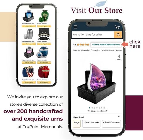 Trupoint Memorials Small Urns for Human Ashes Keepsake, Decorative Mini Cremation Urn for Adult Men & Women – Small, Purple Blue Butterfly Teardrop in Saudi Arabia
