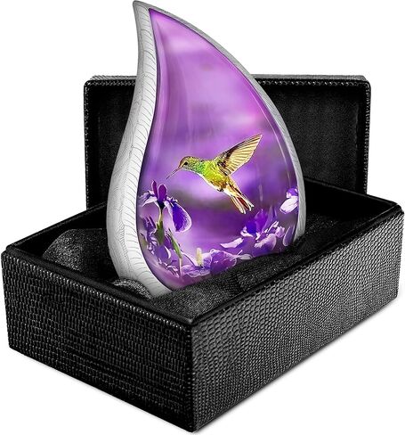 Trupoint Memorials Small Urns for Human Ashes Keepsake, Decorative Mini Cremation Urn for Adult Men & Women – Small, Purple Blue Butterfly Teardrop in Saudi Arabia