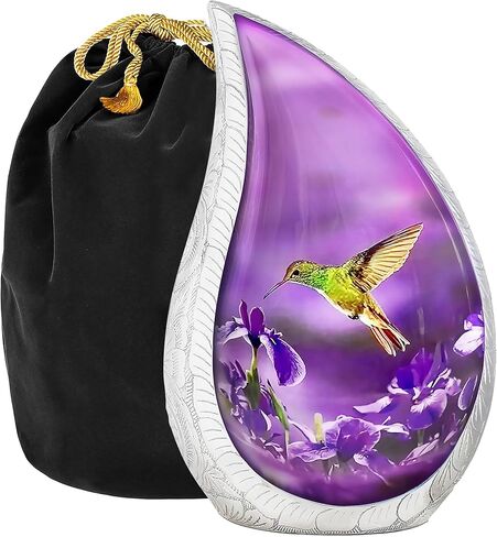 Trupoint Memorials Small Urns for Human Ashes Keepsake, Decorative Mini Cremation Urn for Adult Men & Women – Small, Purple Blue Butterfly Teardrop in Saudi Arabia