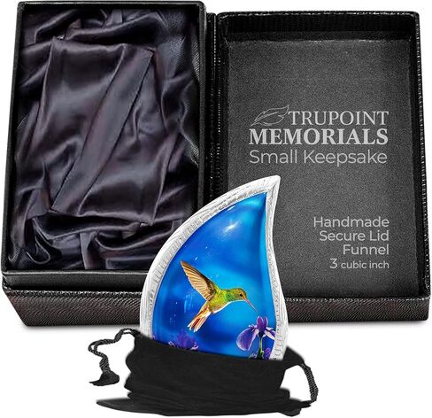 Trupoint Memorials Small Urns for Human Ashes Keepsake, Decorative Mini Cremation Urn for Adult Men & Women – Small, Purple Blue Butterfly Teardrop in Saudi Arabia