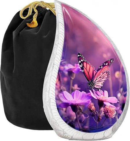 Trupoint Memorials Small Urns for Human Ashes Keepsake, Decorative Mini Cremation Urn for Adult Men & Women – Small, Purple Blue Butterfly Teardrop in Saudi Arabia