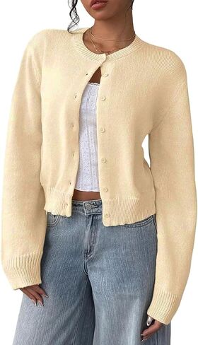 Cardigan Sweaters for Women Button Down Cropped Lightweight Cute Fall Fashion 2026 in Saudi Arabia