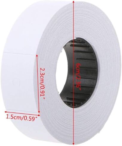 2 Line Price Labels - 40 Rolls of Pricing Labels (16,000 Blank Tags) with 5 Ink Rolls - Compatible with MX-6600, MX-6602, YH-689 (Gun Not Included) in Kuwait