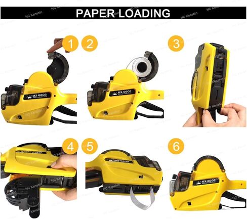 2 Line Price Labels - 40 Rolls of Pricing Labels (16,000 Blank Tags) with 5 Ink Rolls - Compatible with MX-6600, MX-6602, YH-689 (Gun Not Included) in Kuwait