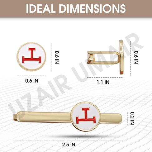 Masonic Royal Arch Gold Red cuff links and Tie Clip set fine quality in Saudi Arabia