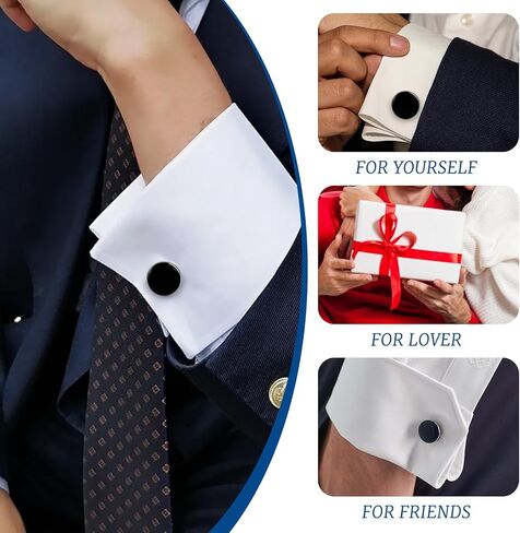 Men's Cufflinks, Premium Metal Tuxedo Accessories for Business Shirts, Formal Events & Gift Giving in Kuwait