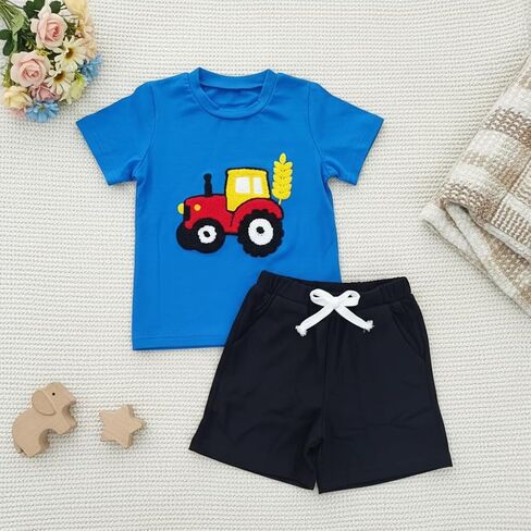 Toddler Boys girls T-Shirt and Black Shorts Set 2 Piece Summer Clothing Sets in Saudi Arabia