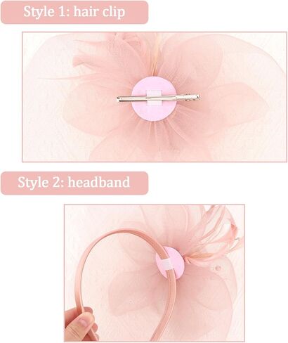 Womens Fascinators Mesh Hats Tea Party Hats for Women Feather Veil Headband in Saudi Arabia