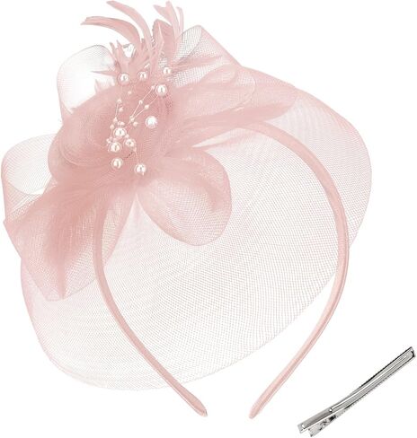 Womens Fascinators Mesh Hats Tea Party Hats for Women Feather Veil Headband in Saudi Arabia