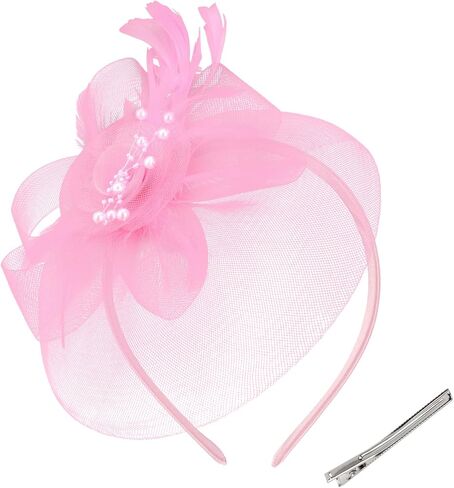 Womens Fascinators Mesh Hats Tea Party Hats for Women Feather Veil Headband in Saudi Arabia