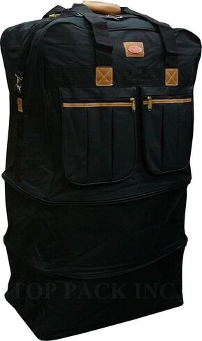 36" Expandable Padded, Zip Around, Lightweight Rolling Duffel Bag Wheeled Spinner Suitcase Luggage - Heavy Duty in Saudi Arabia