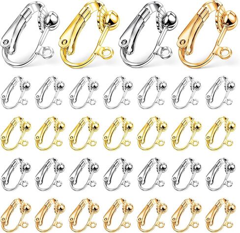 32 Pieces Earring Converters Pierced to Clip, Non-Pierced Earring Clips with Silicone Earrings Pads for None Pierced Ear in Saudi Arabia