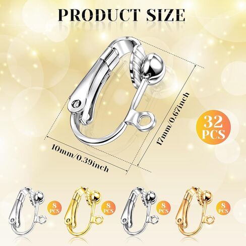32 Pieces Earring Converters Pierced to Clip, Non-Pierced Earring Clips with Silicone Earrings Pads for None Pierced Ear in Saudi Arabia