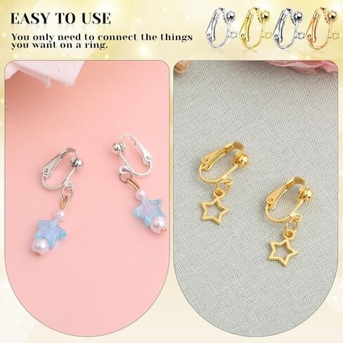 32 Pieces Earring Converters Pierced to Clip, Non-Pierced Earring Clips with Silicone Earrings Pads for None Pierced Ear in Saudi Arabia