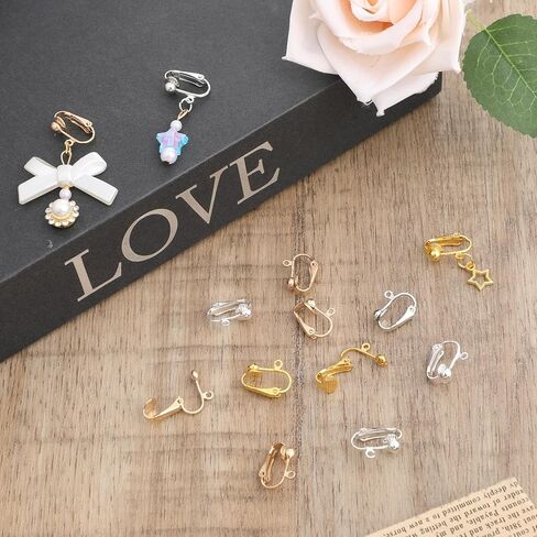 32 Pieces Earring Converters Pierced to Clip, Non-Pierced Earring Clips with Silicone Earrings Pads for None Pierced Ear in Saudi Arabia