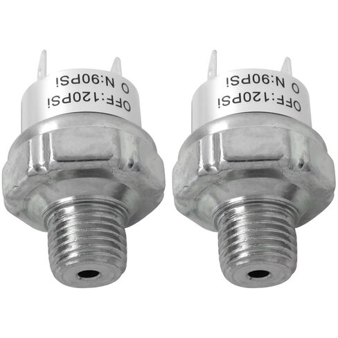 جديد مفتاح ضغط الهواء 90-120 PSI 1/4 "-18 NPT تيار مستمر 24 فولت 12 فولت مفتاح ضغط ضاغط الهواء 90PSI 120PSI التيار المتناوب 120 فولت in Saudi Arabia