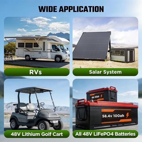 شاحن بطارية LiFePO4 48 فولت 18 أمبير 58.4 فولت شاحن بطارية ليثيوم، IP67 مقاوم للماء، استيقاظ 0 فولت، شاحن ذكي 18 أمبير LiFePO4 لبطاريات LiFePO4 58.4 فولت (51.2 فولت) لسيارة النادي/الطاقة الشمسية/RVs/عربة الجولف in Kuwait