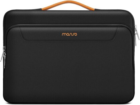 حقيبة كمبيوتر محمول واقية MOSISO 360 مقاس 13.3 بوصة، وحقيبة كمبيوتر محمول 13-14 بوصة متوافقة مع MacBook Air/Pro 13 / Pro 14، وHP Dell Acer ASUS، حقيبة حمل جانبية مفتوحة مع جيب مرتفع ومقبض من البولي يوريثان وحزام، أسود in Kuwait