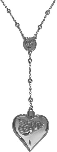 womens Saint Lana Del Rey LDR Style Stash Necklace / Rosary Chain / Hollow Pendent / Heart Shaped With Snakes & Spoon, gold in Saudi Arabia