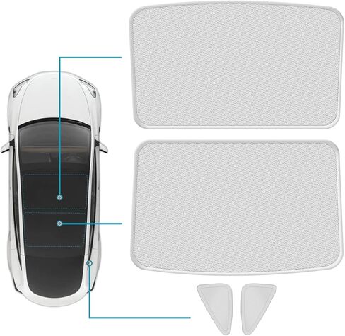 Black Sunshade Roof for Tesla Model 3 2018-2023/ Model 3 Highland 2024-2026 Accessories Roof Sun Shade, Sun Protection Heat Insulation No Gap Keep Cool UV Ray Protection, Easy to Install in Saudi Arabia