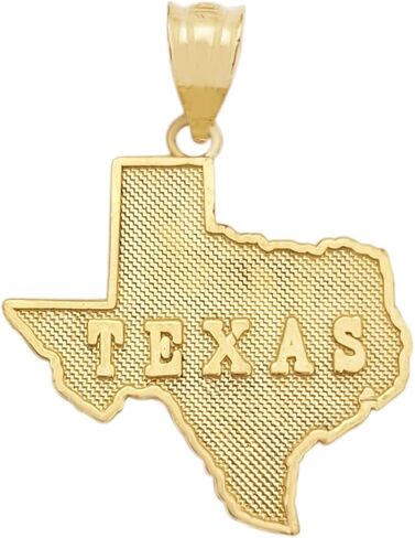 10K Yellow Gold Texas State Map Pendant Texas Charm in Saudi Arabia