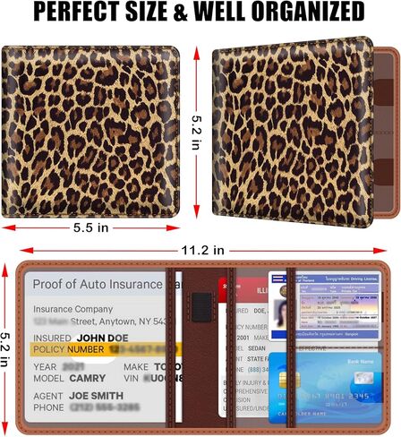 bvya Car Registration Insurance Card Holder, Glove Box Organizer Documents, ID, Driver License, Key Contact Paperwork Wallet, Accessories Storage Case for Truck, Vehicle, Auto, Men & Women with a Pen in Saudi Arabia