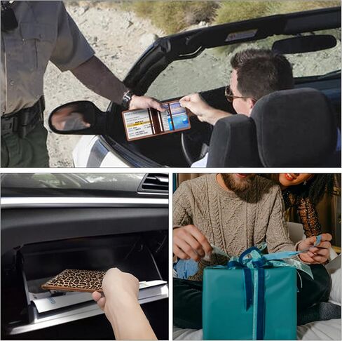 bvya Car Registration Insurance Card Holder, Glove Box Organizer Documents, ID, Driver License, Key Contact Paperwork Wallet, Accessories Storage Case for Truck, Vehicle, Auto, Men & Women with a Pen in Saudi Arabia