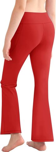 QooNoo الفتيات طماق مضيئة للأطفال الصغار عالية الخصر جرس أسفل السراويل اليوغا الرياضية للأطفال حذاء رياضي مع جيوب in Kuwait