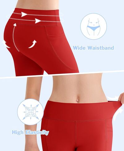 QooNoo الفتيات طماق مضيئة للأطفال الصغار عالية الخصر جرس أسفل السراويل اليوغا الرياضية للأطفال حذاء رياضي مع جيوب in Kuwait