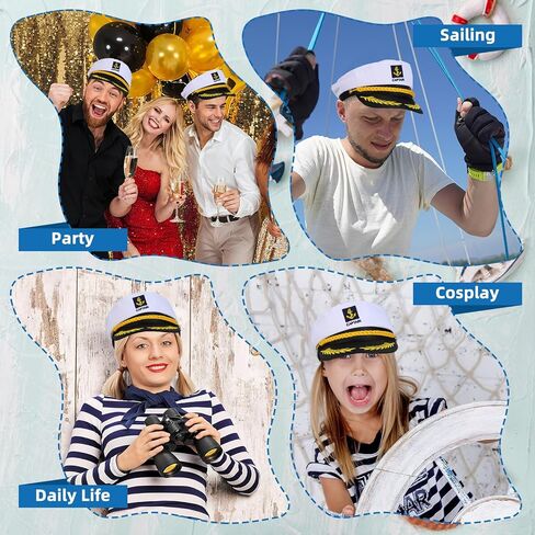 Captain Hat, Sailor Cap, Adult Yacht Boat Sailor Captain Costume Hat Adjustable Navy Marine Hat for Party in Saudi Arabia