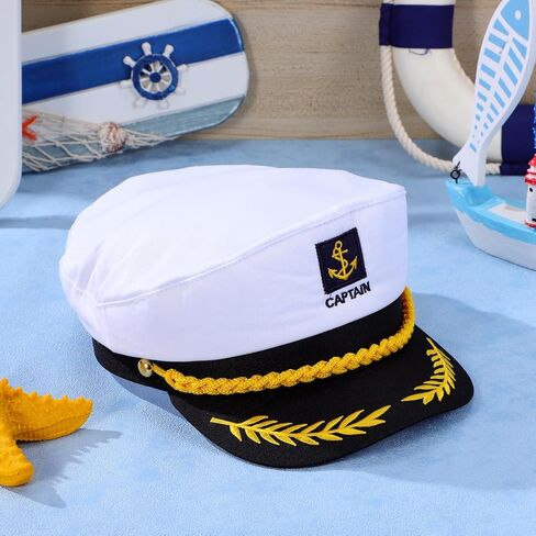 Captain Hat, Sailor Cap, Adult Yacht Boat Sailor Captain Costume Hat Adjustable Navy Marine Hat for Party in Saudi Arabia