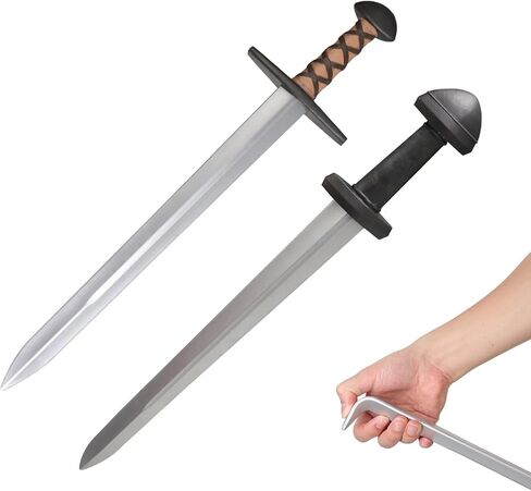 2 قطعة سيف فايكنغ PU من إسفنج القرون الوسطى مقاس 25 بوصة للبالغين، زي سلاح، هدايا أعياد الميلاد in Kuwait