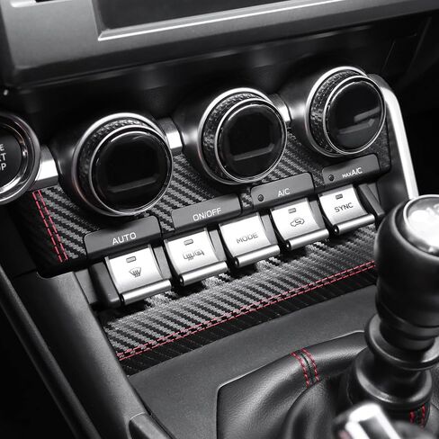 غطاء لوحة CD لتكييف هواء السيارة من BETTERHUMZ متوافق مع Toyota GR86 لـ Subaru BRZ 2021 2022 2023 2024 2025 للملحقات الداخلية من جلد الكانتارا الكربوني (أسود من جلد الغزال) in Kuwait
