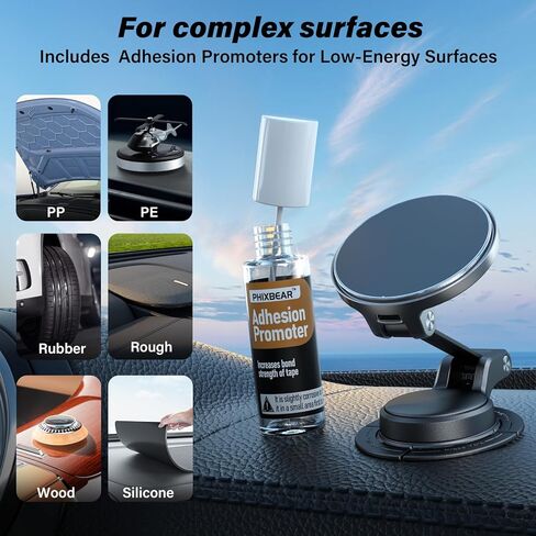 Automotive Trim & Emblem Mounting Tape (0.5in x 20ft), Acrylic Foam Double Sided Tape for Emblems, Moldings & Accessories — Weather-Resistant,Includes Optional Adhesion Promoter for PP/PE in Saudi Arabia