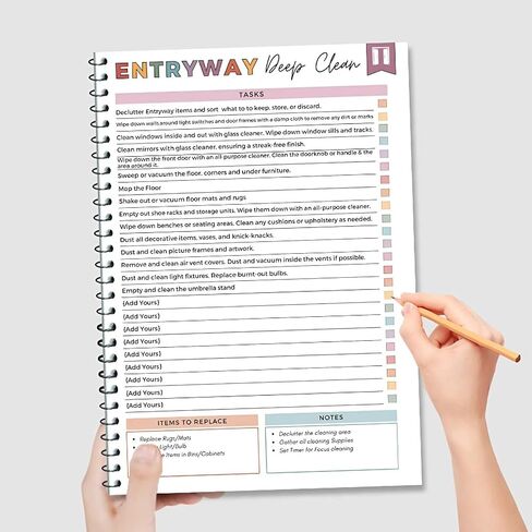 ADHD Cleaning Planner, Cleaning Schedule and Checklist Organizer, Daily Weekly Monthly Household Cleaning Planner, Chore Chart Notebook for Home, Family Cleaning Tasks, DIY Home Improvement in Saudi Arabia