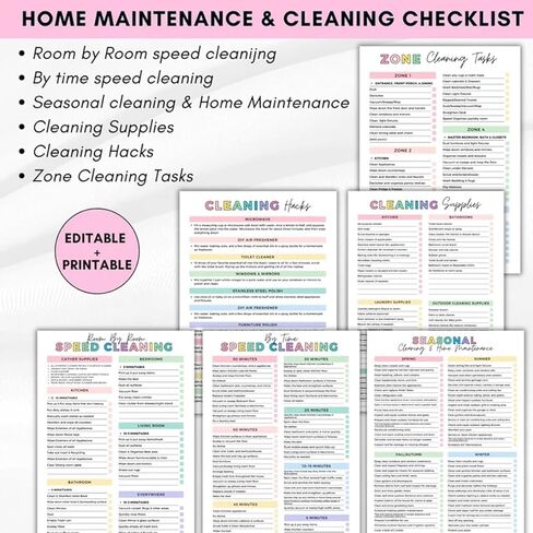 ADHD Cleaning Planner, Cleaning Schedule and Checklist Organizer, Daily Weekly Monthly Household Cleaning Planner, Chore Chart Notebook for Home, Family Cleaning Tasks, DIY Home Improvement in Saudi Arabia