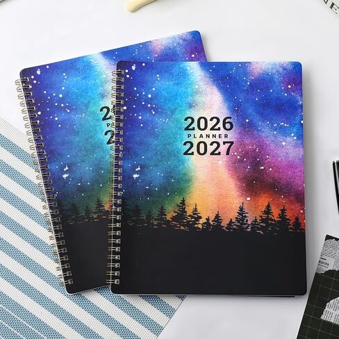 Planner 2026-2027 - Academic Planner 26-27, July 2026 - June 2027, 8" x 10", 2026-2027 Planner Weekly and Monthly, 26-27 Calendar Planners with Colorful Tabs, Spiral Binding, Pocket - Galaxy Forest in Kuwait