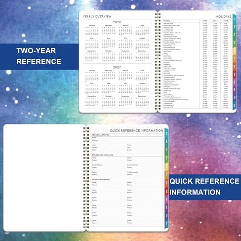 Planner 2026-2027 - Academic Planner 26-27, July 2026 - June 2027, 8" x 10", 2026-2027 Planner Weekly and Monthly, 26-27 Calendar Planners with Colorful Tabs, Spiral Binding, Pocket - Galaxy Forest in Kuwait