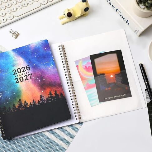 Planner 2026-2027 - Academic Planner 26-27, July 2026 - June 2027, 8" x 10", 2026-2027 Planner Weekly and Monthly, 26-27 Calendar Planners with Colorful Tabs, Spiral Binding, Pocket - Galaxy Forest in Kuwait
