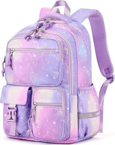 mibasies Backpack for Girls: 17.8IN Kids School Backpack for Elementary Primary - Bookbag with Laptop Compartment - Pink Bow in Kuwait
