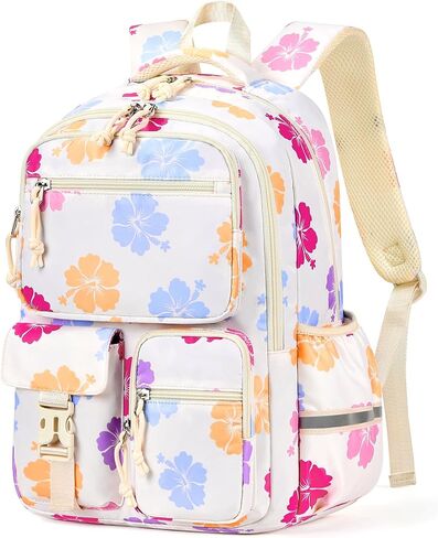 mibasies Backpack for Girls: 17.8IN Kids School Backpack for Elementary Primary - Bookbag with Laptop Compartment - Pink Bow in Kuwait