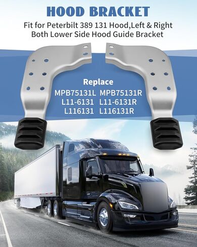 Hood Bracket Fit for Peterbilt 389 131, Left & Right Both Lower Side Hood Guide Bracket Replace MPB75131L MPB75131R L11-6131 L11-6131R L116131 L116131R in Saudi Arabia