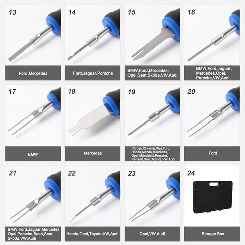 23PCS Universal Terminal Removal Tool Kit，Wire Connector Removal Pin Electrical Terminal Removal, Terminal Release Electrical Connector Removal Tool Kit for American Domestic and Imported Vehicles in Saudi Arabia