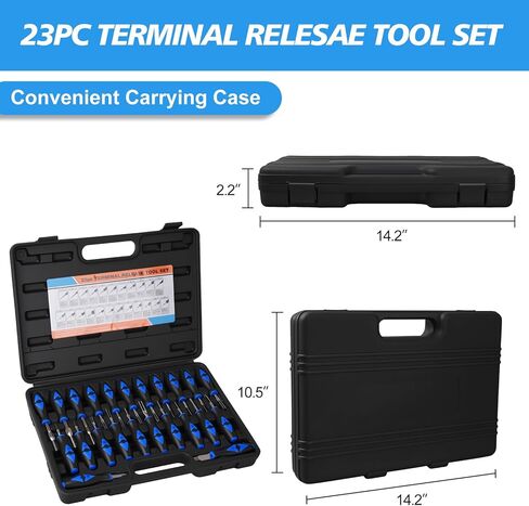 23PCS Universal Terminal Removal Tool Kit，Wire Connector Removal Pin Electrical Terminal Removal, Terminal Release Electrical Connector Removal Tool Kit for American Domestic and Imported Vehicles in Saudi Arabia