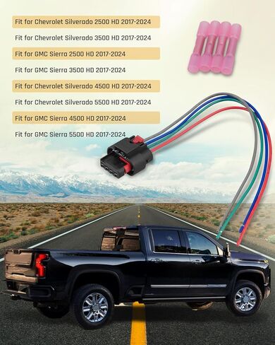 Fuel Rail Pressure Sensor Connector Pigtail Fit for Chevrolet Silverado 2500 3500 4500 5500 HD 2017-2024, Fit for GMC Sierra 2500 3500 4500 5500 HD 2017-2024, Replace 19300397 in Saudi Arabia