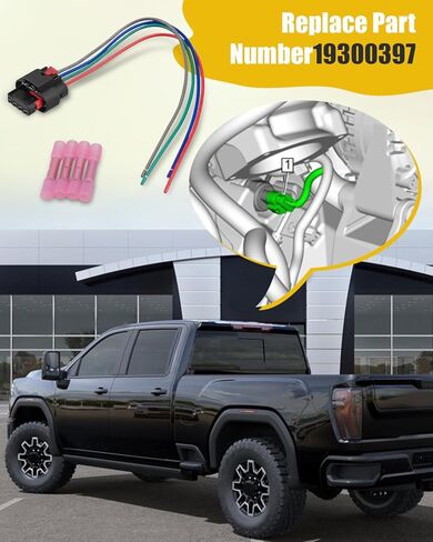 Fuel Rail Pressure Sensor Connector Pigtail Fit for Chevrolet Silverado 2500 3500 4500 5500 HD 2017-2024, Fit for GMC Sierra 2500 3500 4500 5500 HD 2017-2024, Replace 19300397 in Saudi Arabia