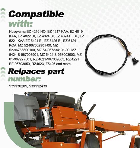 Choke Cable Compatible with Husqvarna EZ 4824 BI EZ 5424 BI EZ 5221 KAA EZ 4217 KAA EZ 6124 KOA Lawn Mower Replace 539130209 539112439 in Saudi Arabia